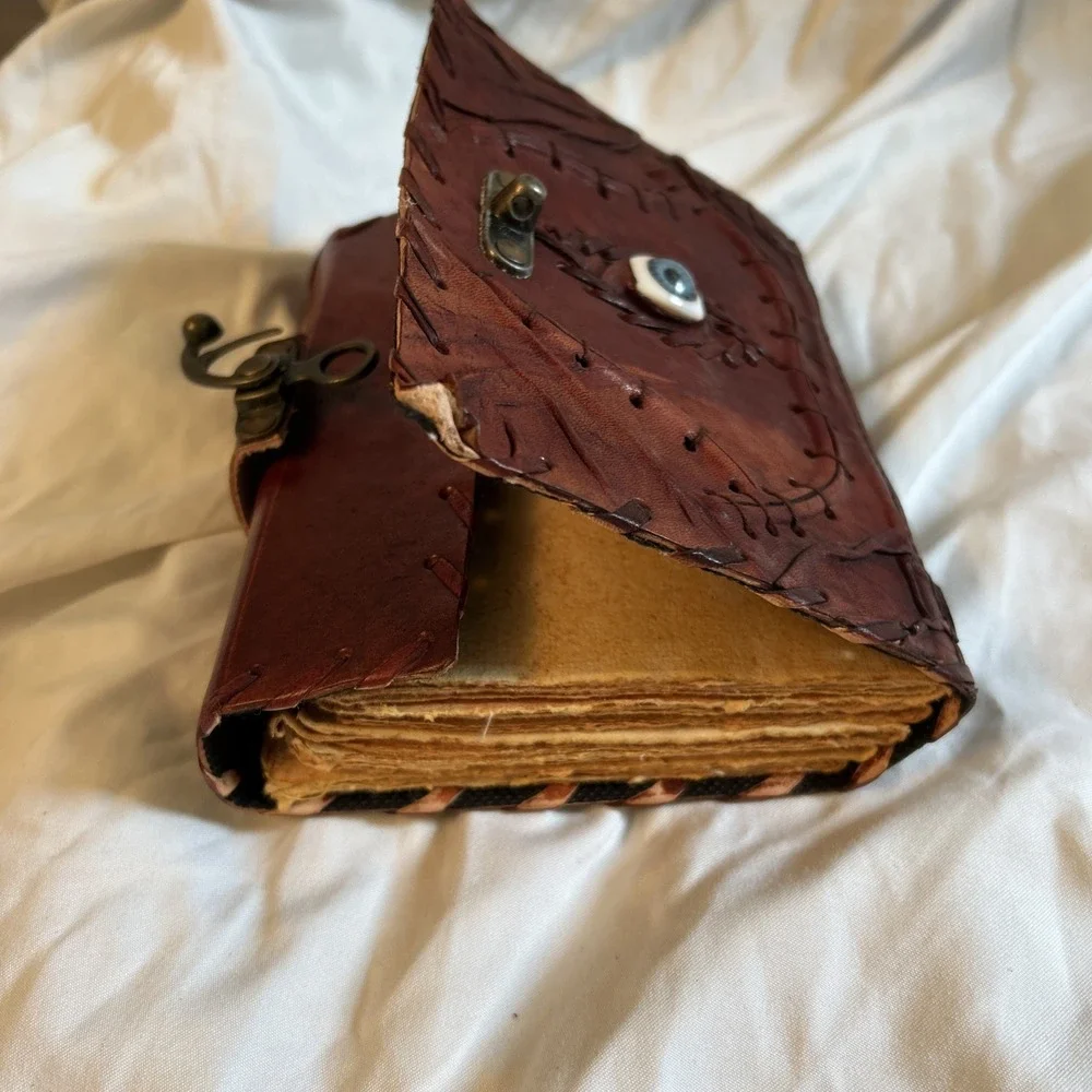 Hocus Pocus Leather Journal Spell Book 5x7 Lock Clasp